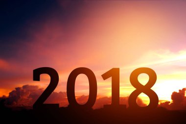 Siluet mutlu 2018 yeni yıl için