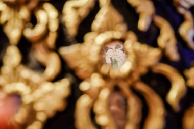 Nan, Tayland - 2017 15 Ekim: bir adam ünlü duvar boyama 