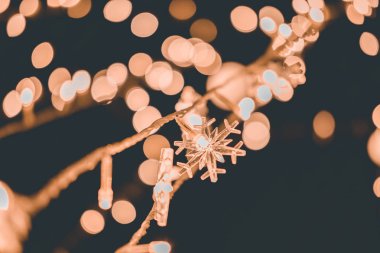 Noel ışıkları ışıklar bulanık bokeh arka plan