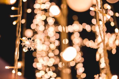 Noel ışıkları ışıklar bulanık bokeh arka plan