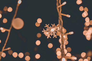 Noel ışıkları ışıklar bulanık bokeh arka plan