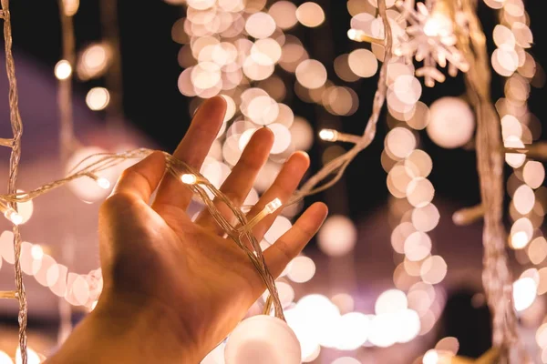 Luces de Navidad fondo Luces borrosas bokeh — Foto de Stock