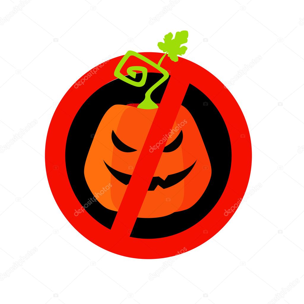 Sticker sign prohibiting celebration of Halloween