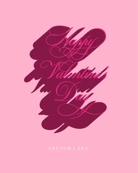 Elegantes letras de saludo para el Feliz Día de San Valentín. Coloridos colores carmesí Gráficos Vectoriales