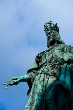 Kral Charles, Prag, heykeli mavi gökyüzü arka plan üzerinde. Monume