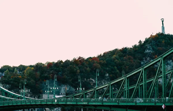 Węgry Budapeszt Część Zielony Most Wolności Europejskiej Stare Miasto Most — Zdjęcie stockowe