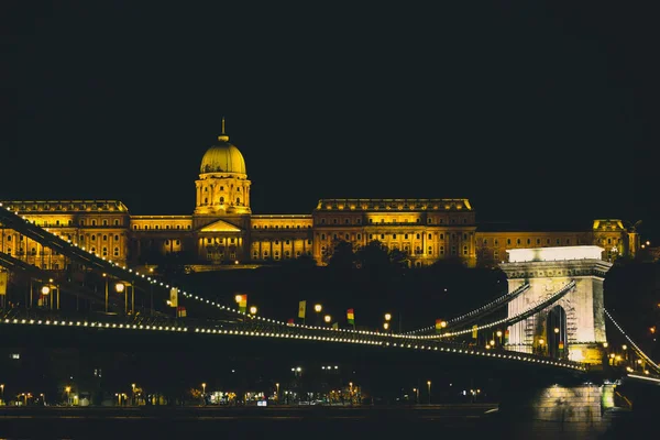Hungría Budapest Vista Nocturna Ciudad — Foto de Stock
