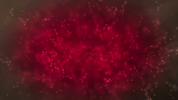 Абстрактний геометричний сплетений фон з з'єднаними частинками — стокове відео