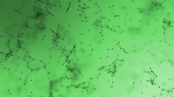 Абстрактная геометрия сплетения фона с связными частицами — стоковое видео