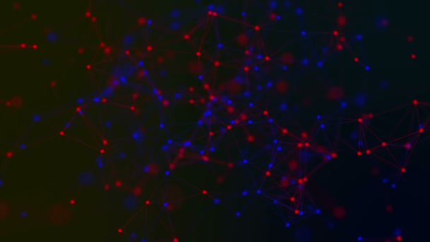 Абстрактний геометричний фон з кольоровими лініями і точками — стокове відео