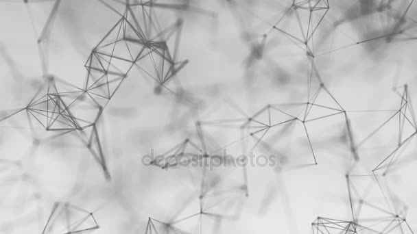 美しい cg 生成幾何学ラインとドットと 3 d のシームレスなループの抽象的な背景 — ストック動画