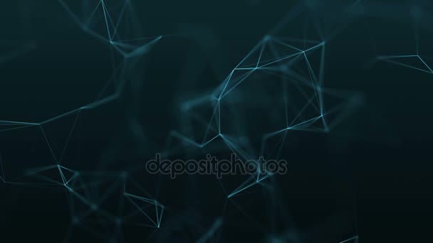 4k abstract loop color geometrical background with lines and dots — Stock Video