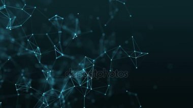 4 k soyut döngü futuristik geometrik arka plan ile çizgiler ve noktalar