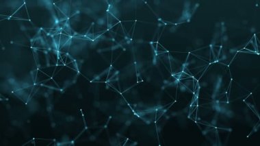 4 k soyut döngü futuristik geometrik arka plan ile çizgiler ve noktalar