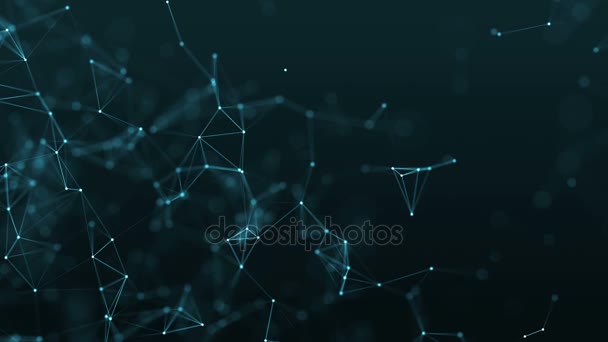 4k loop abstrato futurista fundo geométrico com linhas e pontos — Vídeo de Stock