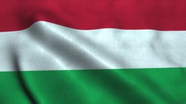 Rüzgarda sallanan Macaristan bayrağı. Macaristan Ulusal Bayrağı