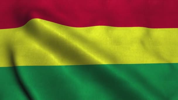 Boliviaanse vlag wapperend in de wind. Nationale vlag Plurinationale staat Bolivia — Stockvideo