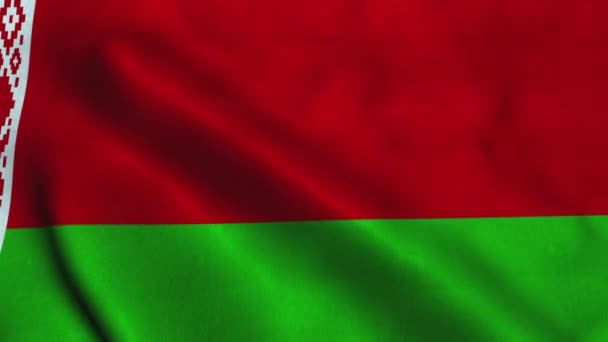 Bandiera bielorussa sventola nel vento. Bandiera nazionale Repubblica di Bielorussia — Video Stock