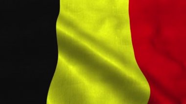 Rüzgarda sallanan Belçika bayrağı. Belçika Ulusal Bayrağı