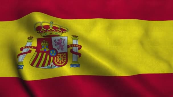 Drapeau d'Espagne agitant le vent. Drapeau national du Royaume d'Espagne 