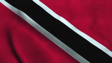 Trinidad ve Tobago bayrağı rüzgarda sallanıyor. Ulusal Bayrak Trinidad ve Tobago Cumhuriyeti