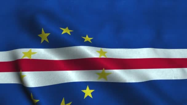 Cabo-verde vlag wapperend in de wind. Nationale vlag van Cabo Verde — Stockvideo