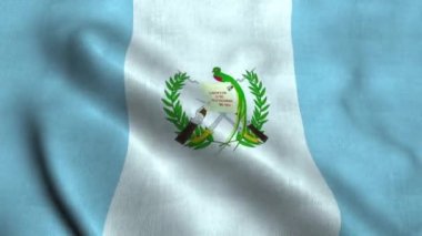 Guatemala bayrağı rüzgarda dalgalanıyor. Ulusal bayrak 