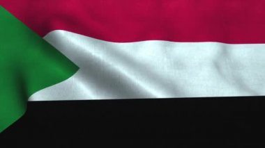 Sudan bayrağı rüzgarda dalgalanıyor. Sudan Ulusal Bayrak Cumhuriyeti