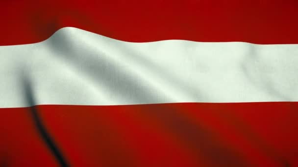 Österreich-Fahne weht im Wind. Nationalflaggenrepublik Österreich — Stockvideo