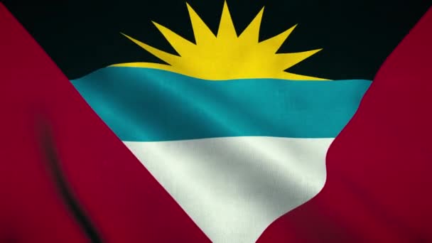 Antigua y Barbuda ondeando la bandera. Bandera nacional de Antigua and Barbuda — Vídeos de Stock