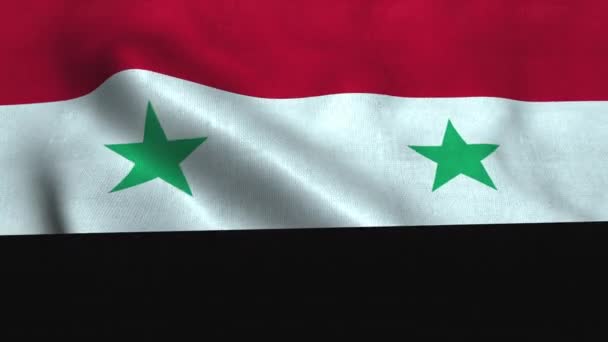 Syria flag waving in the wind. National flag Syrian Arab Republic — Stock Video