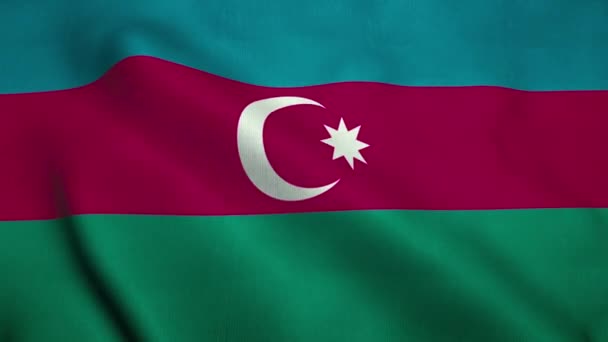 Bandiera azera sventola nel vento. Bandiera nazionale Repubblica dell'Azerbaigian — Video Stock