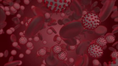 Coronavirus. İnsan kanında 3 boyutlu koronavirüs parçacıkları oluşturma