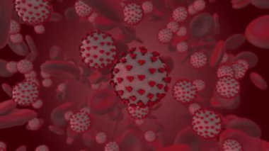 Coronavirus. İnsan kanında 3 boyutlu koronavirüs parçacıkları oluşturma