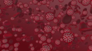 Coronavirus. İnsan kanında 3 boyutlu koronavirüs parçacıkları oluşturma