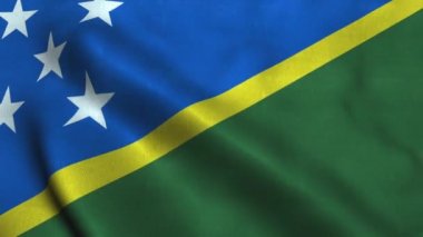 Solomon Adaları bayrağı rüzgarda dalgalanıyor. Solomon Adaları Ulusal Bayrağı