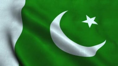 Pakistan bayrağı rüzgarda dalgalanıyor. Pakistan Ulusal Bayrağı