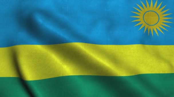 Drapeau du Rwanda agitant le vent. Drapeau national République du Rwanda 