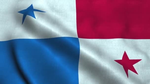 Drapeau du Panama agitant dans le vent. Drapeau national République du Panama — Video