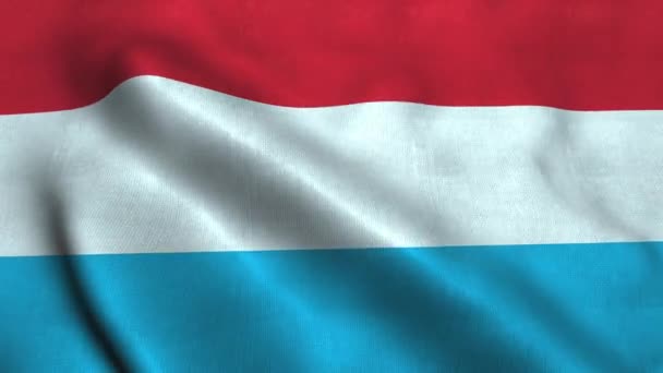 Drapeau luxembourgeois agitant le vent. Drapeau national Grand-Duché de Luxembourg 