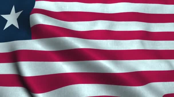 Liberia flag waving in the wind. National flag Republic of Liberia — Stock Video