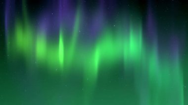 Gece gökyüzünde yeşil kuzey ışıkları