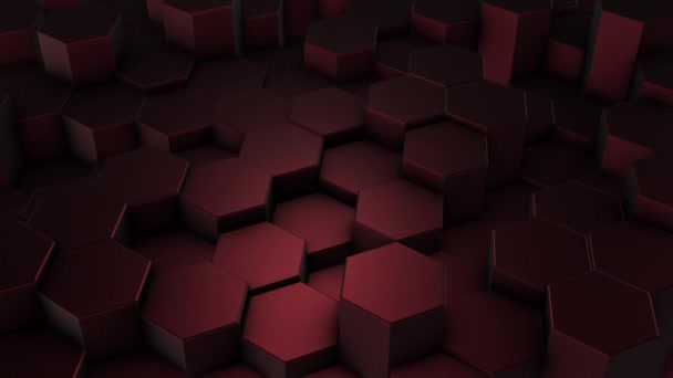 hexagones rouge foncé fond géométrique en mouvement 