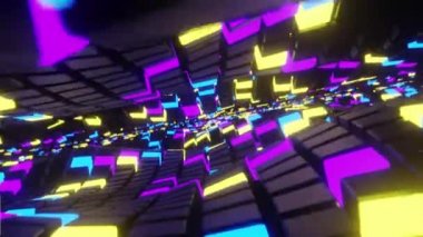 Abstract seamless looped animation of moving cubes