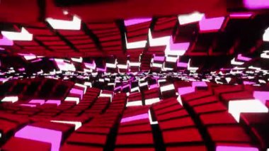 Abstract seamless looped animation of moving cubes