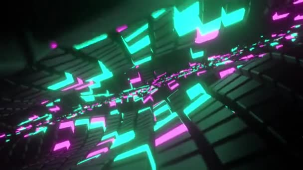 Animation abstraite en boucle sans couture de cubes en mouvement 