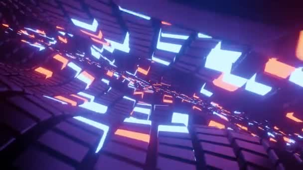 Animation abstraite en boucle sans couture de cubes en mouvement 