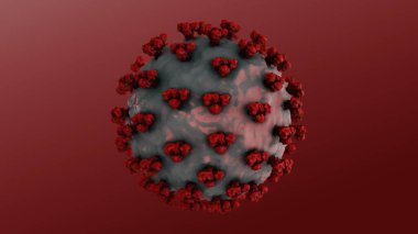 Coronavirus Covid-19. İnsan kanında 3 boyutlu koronavirüs parçacıkları oluşturma