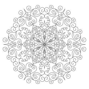 Siyah ve beyaz vektör mandala