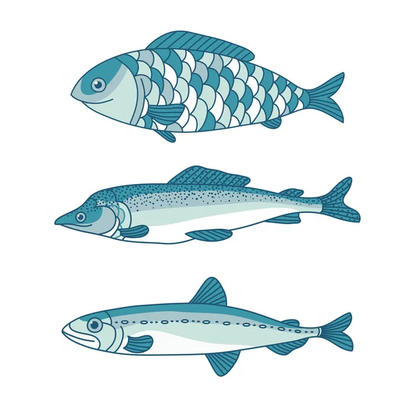 Vector conjunto de peces — Vector de stock